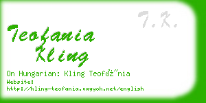 teofania kling business card